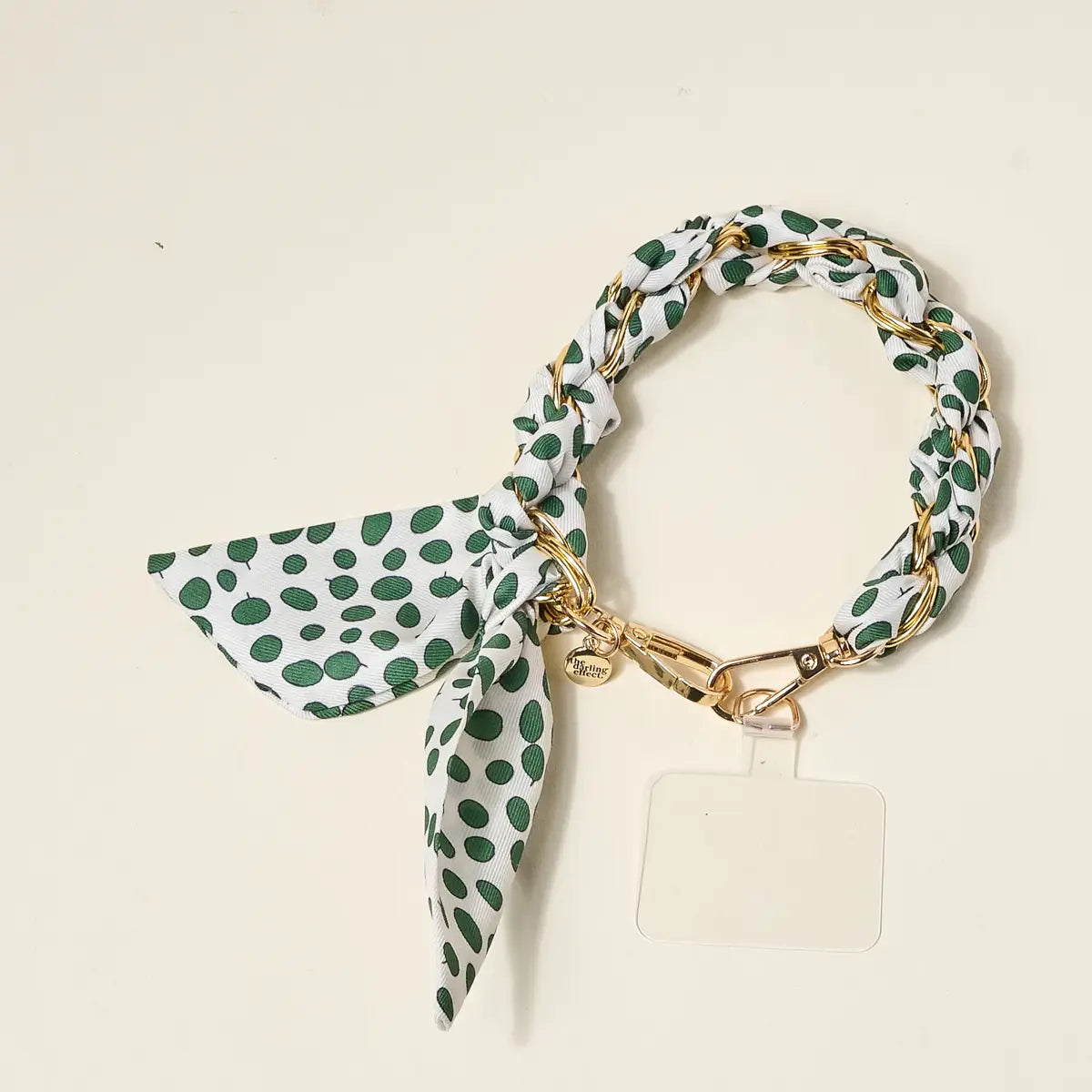 Call Me Later Phone Scarf–Olive Dot