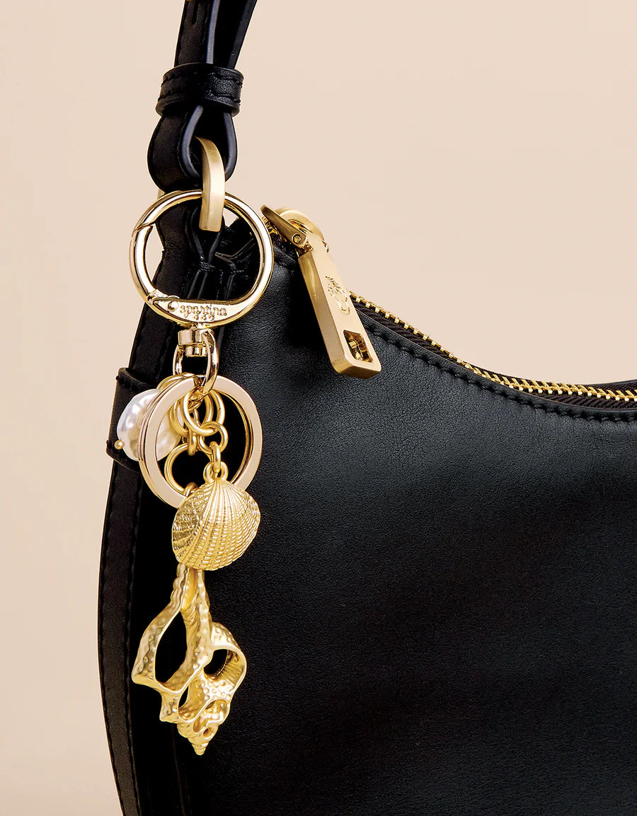 Spiral Shell Keychain Gold