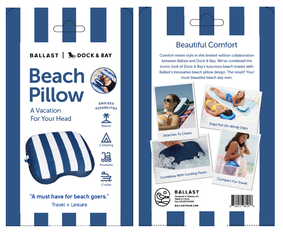 Beach Pillow - Blue Stripe