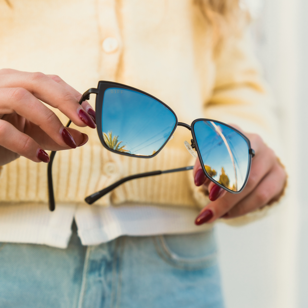 Grace Sunglasses - Matte Black Grey Mirror