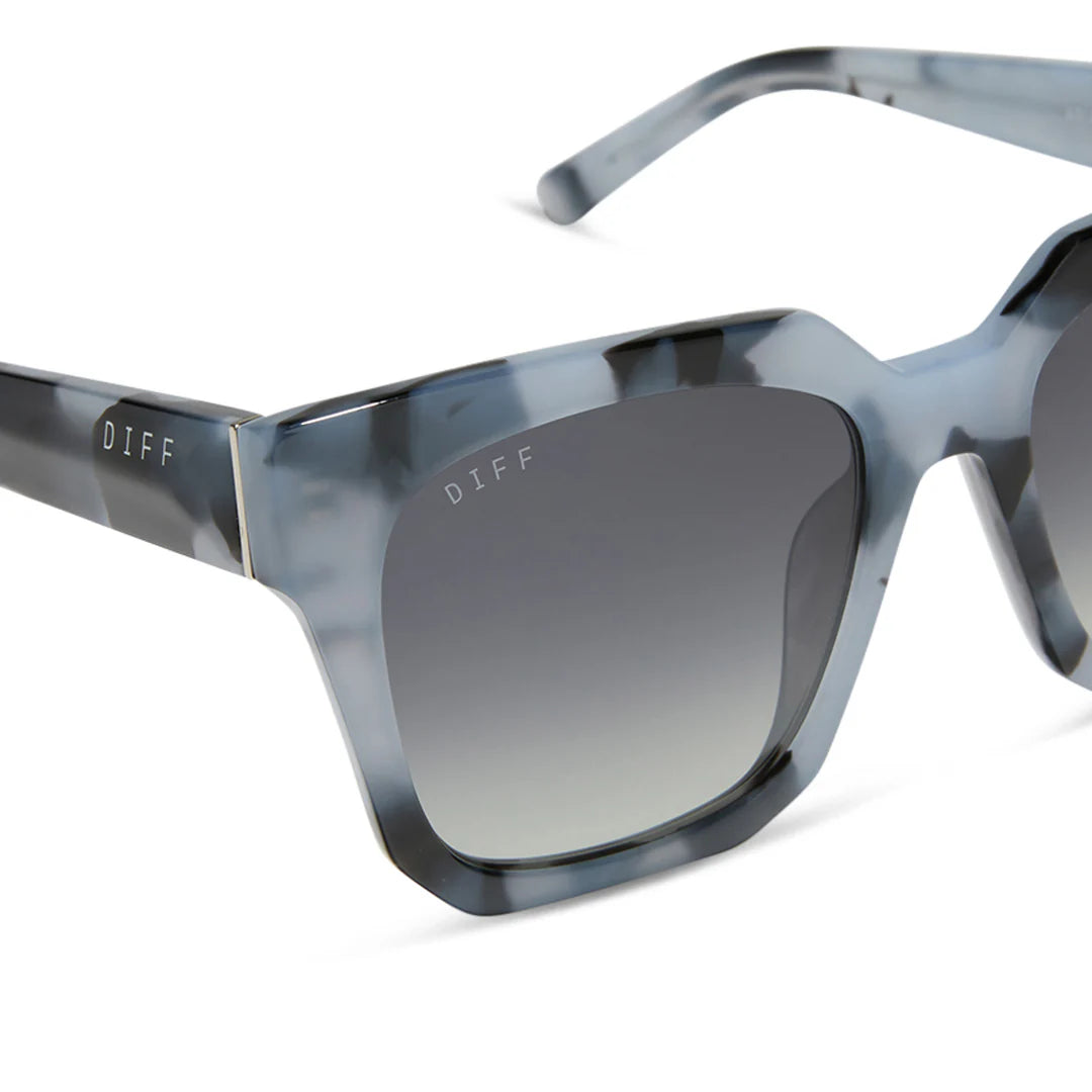 Ariana Sunglasses - Retro Blue Tortoise + Grey Gradient
