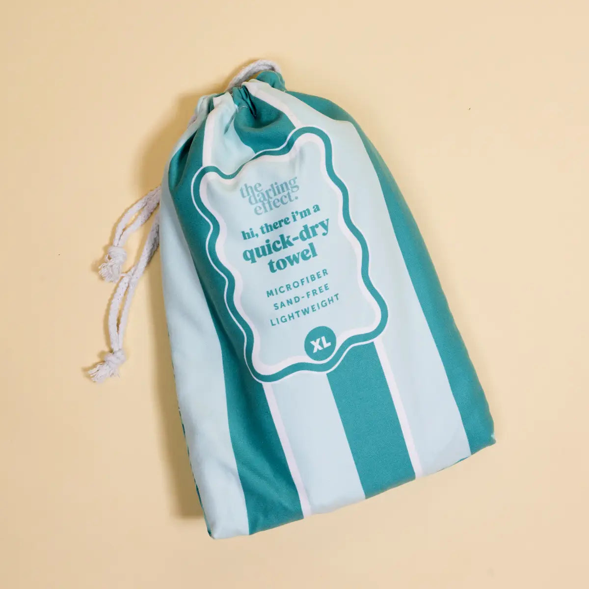 Xl Quick-Dry Beach Towel–Sicily Stripes Teal