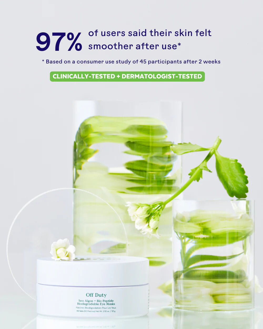 OffDuty™ Sea Algae + Bio-Peptide Smoothing Biodegradable Eye Masks