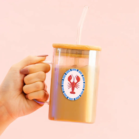 Square Glass Cup-Lobster
