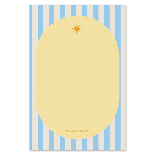 Sunny Striped Coastal-Inspired 4×6 Notepad