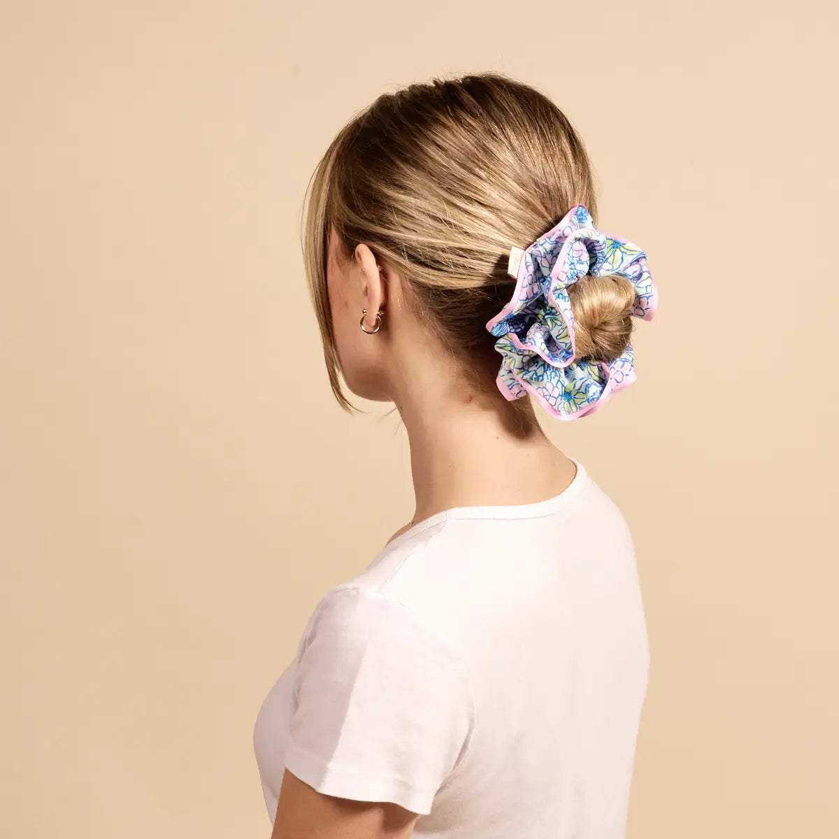 Ruffle Up Scrunchie–Coastal Cove