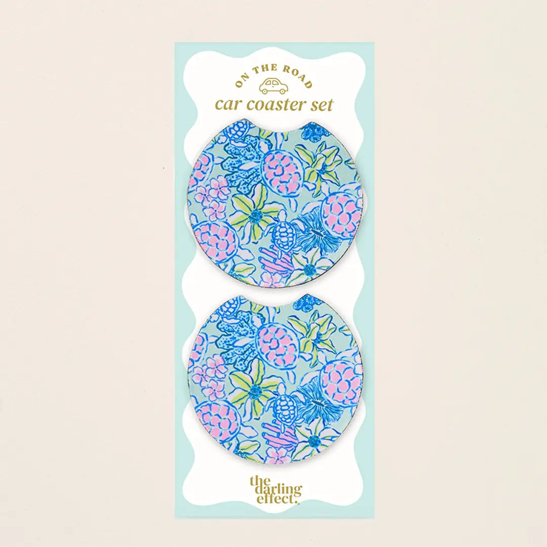 On the Road Car Coaster Set–Coastal Cove