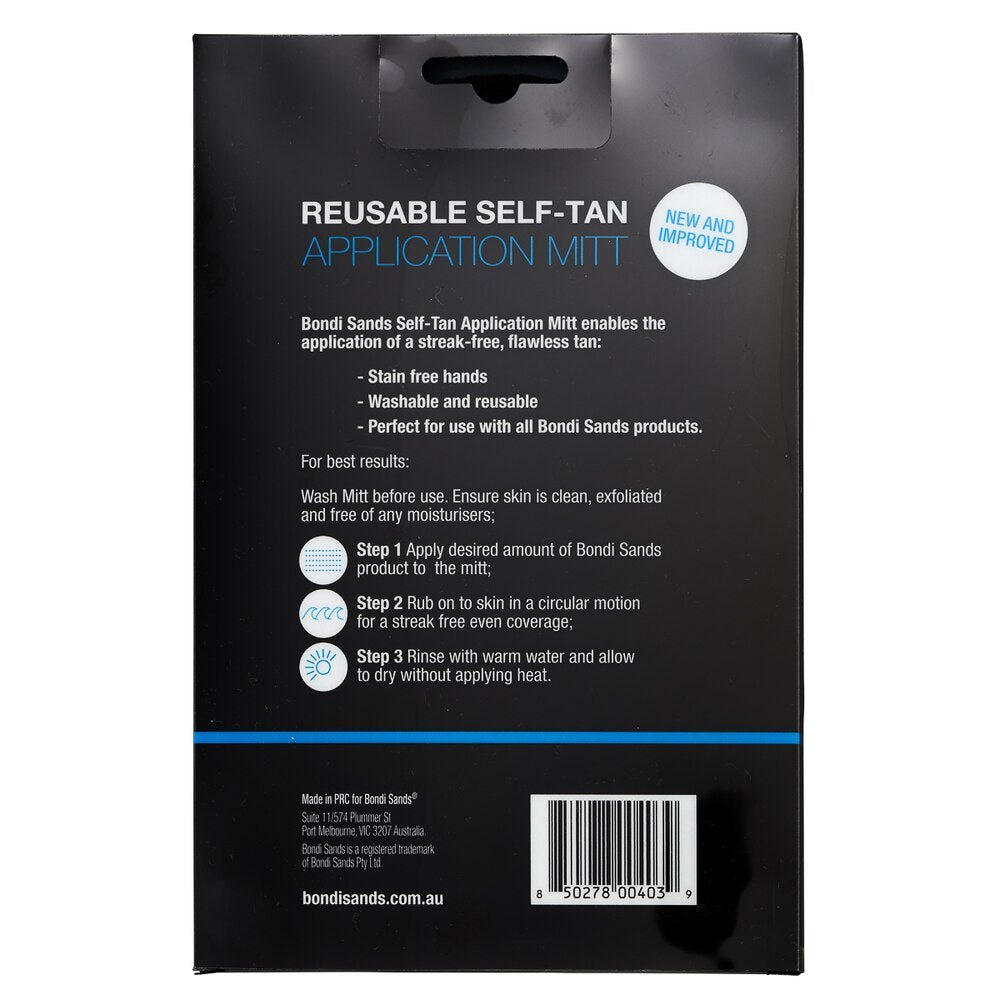Reusable Self Tan Application Mitt (Black)