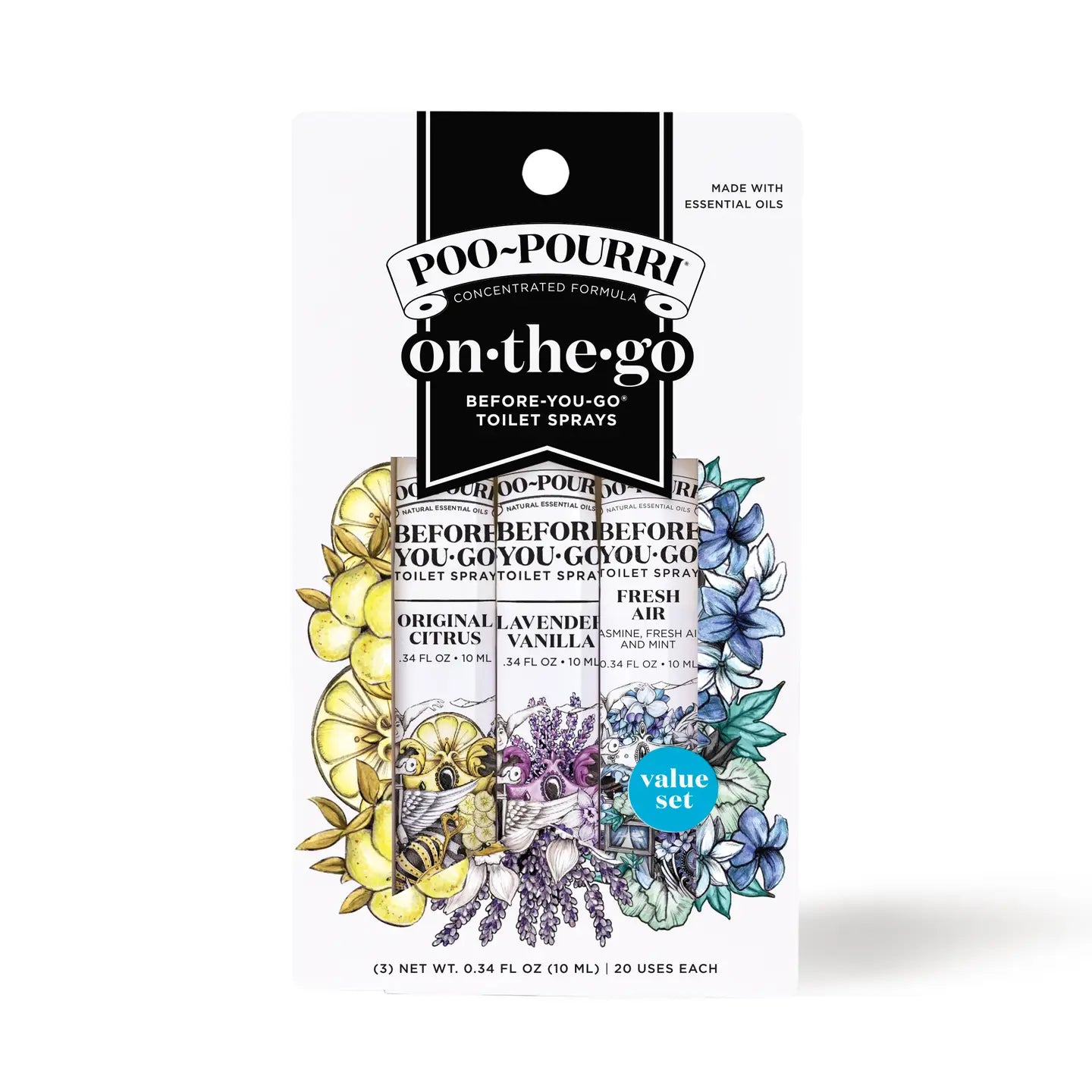 On-The-Go 3 Pack 10mL Travel Size Gift Set