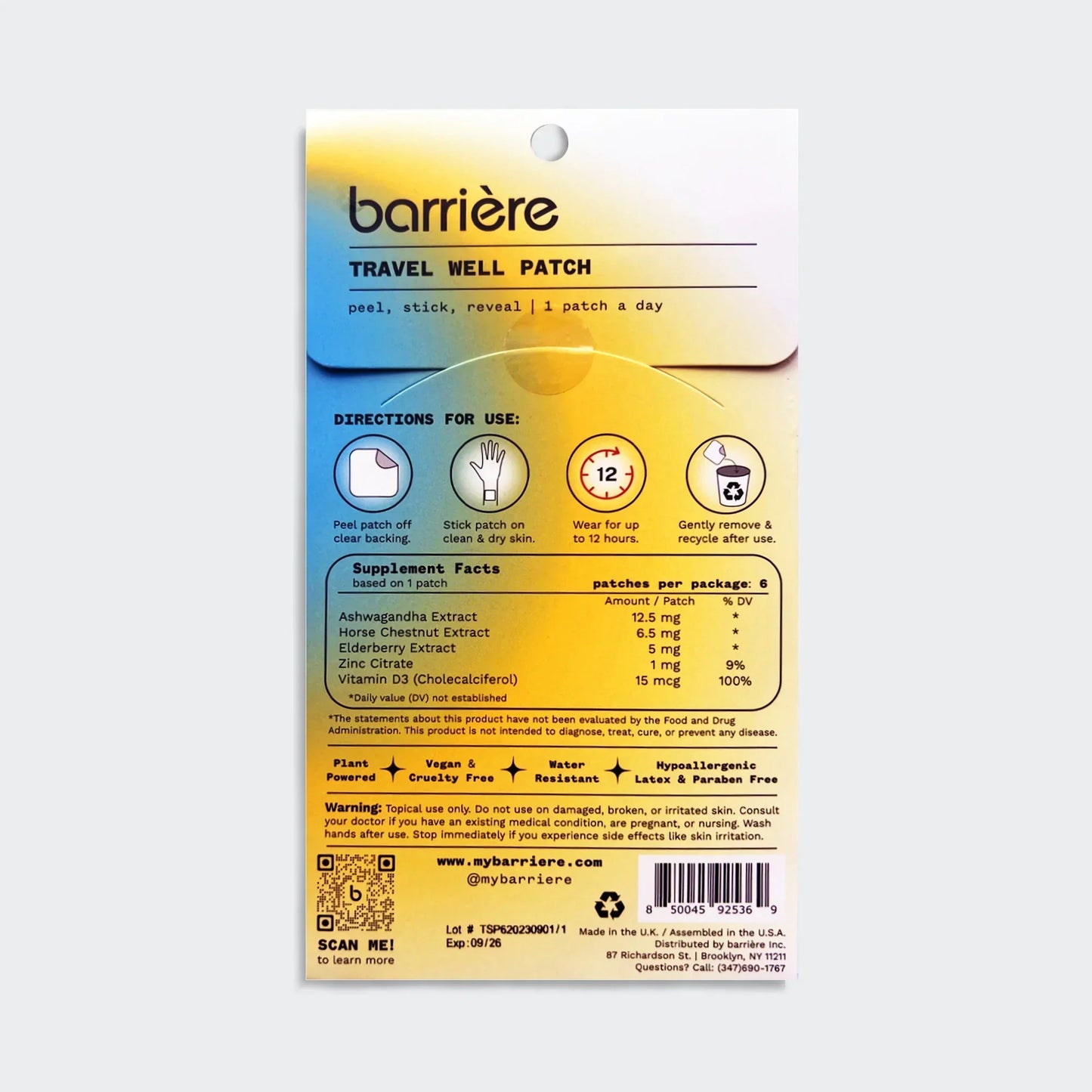 Travel Well 6 Pack Patches - Shell Collage