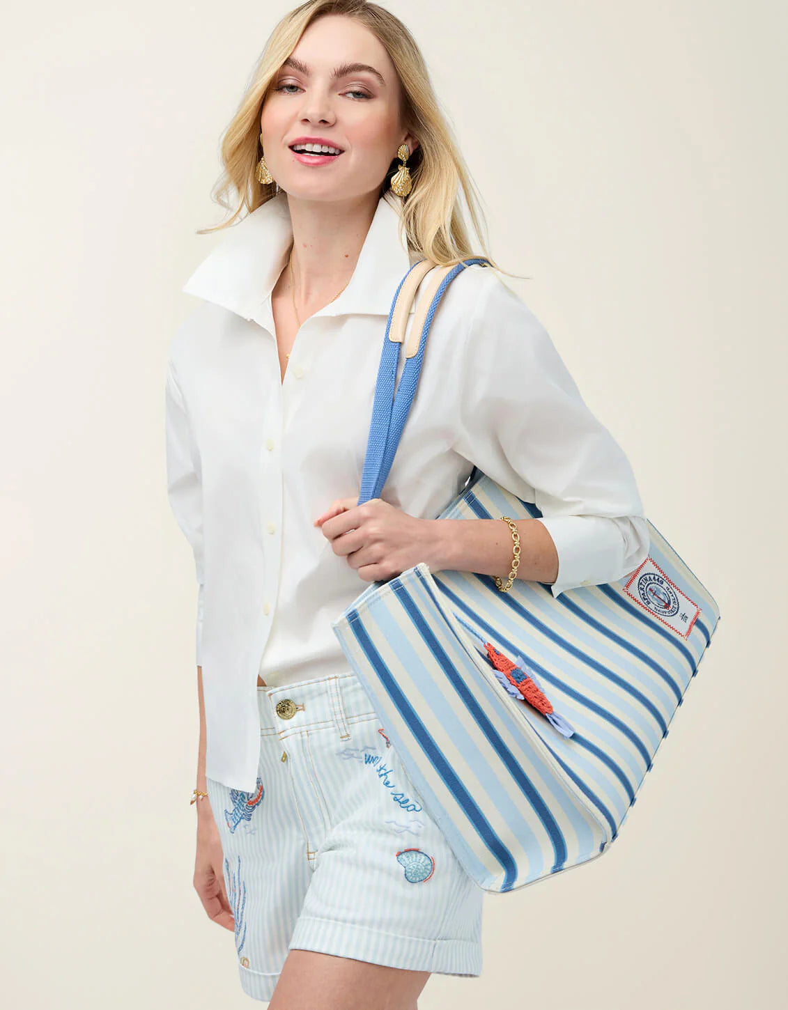 Shopper Tote Flagler Resort Wide Stripe