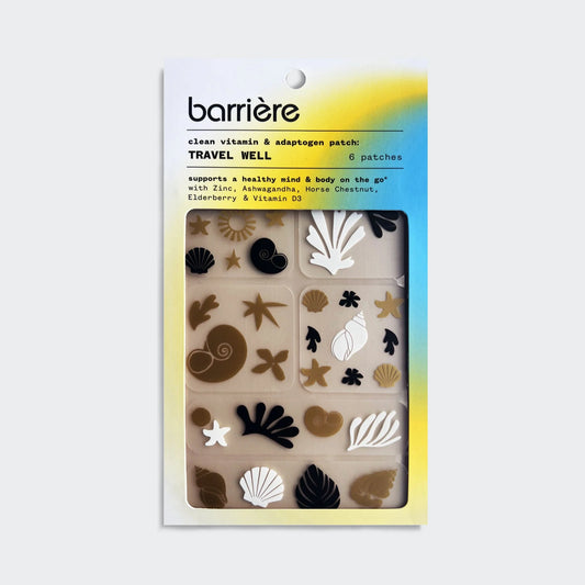 Travel Well 6 Pack Patches - Shell Collage