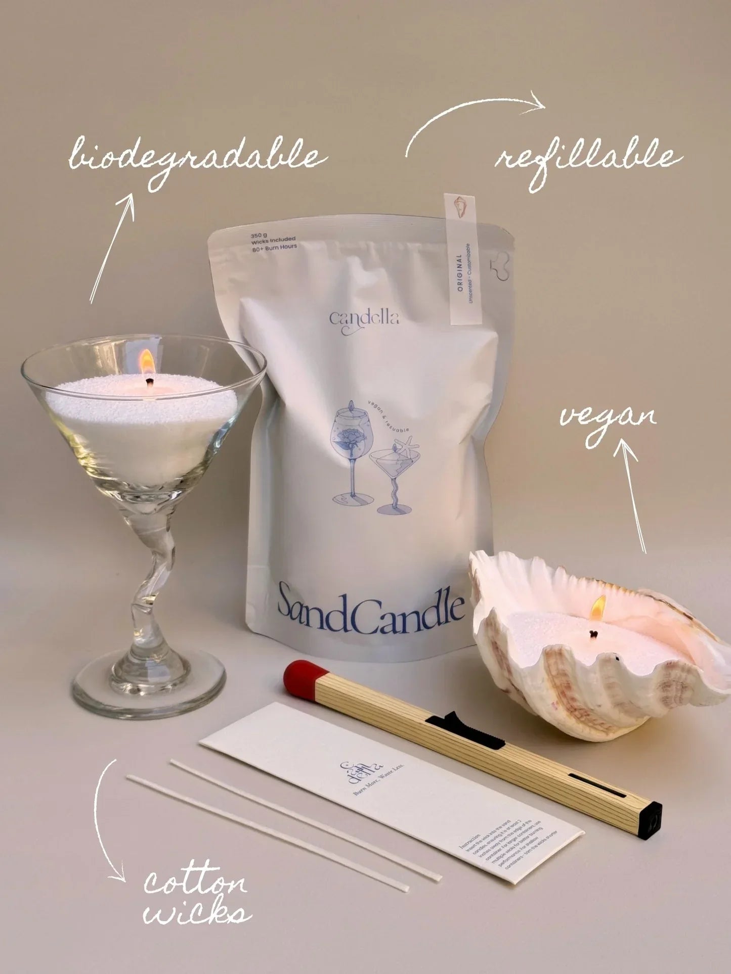 Original (Unscented) Sand Candle