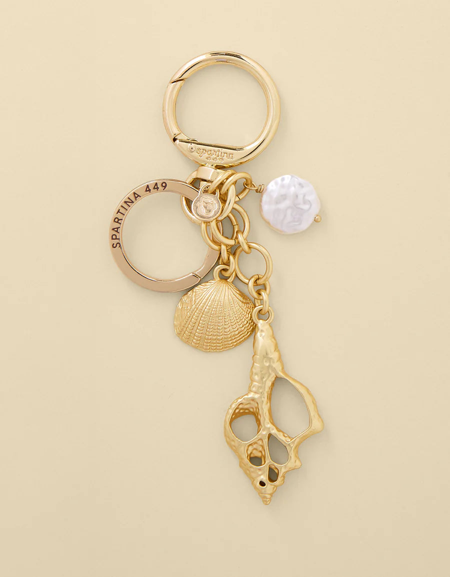 Spiral Shell Keychain Gold