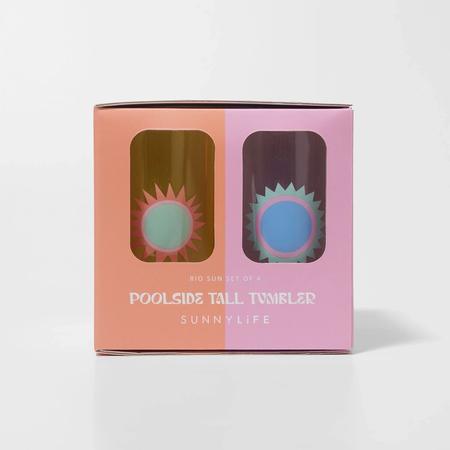 Poolside Tall Tumbler 4 Pack - Rio Sun Multi