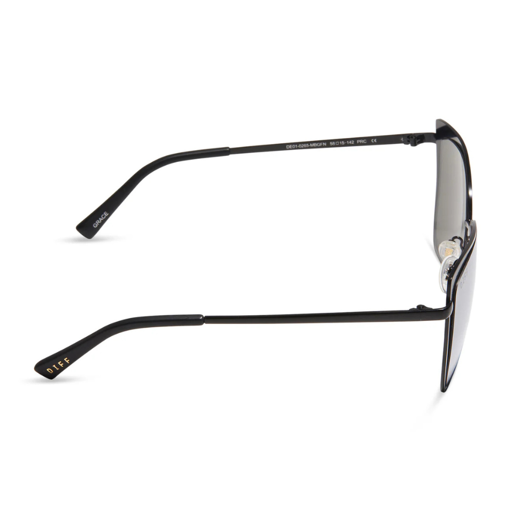Grace Sunglasses - Matte Black Grey Mirror