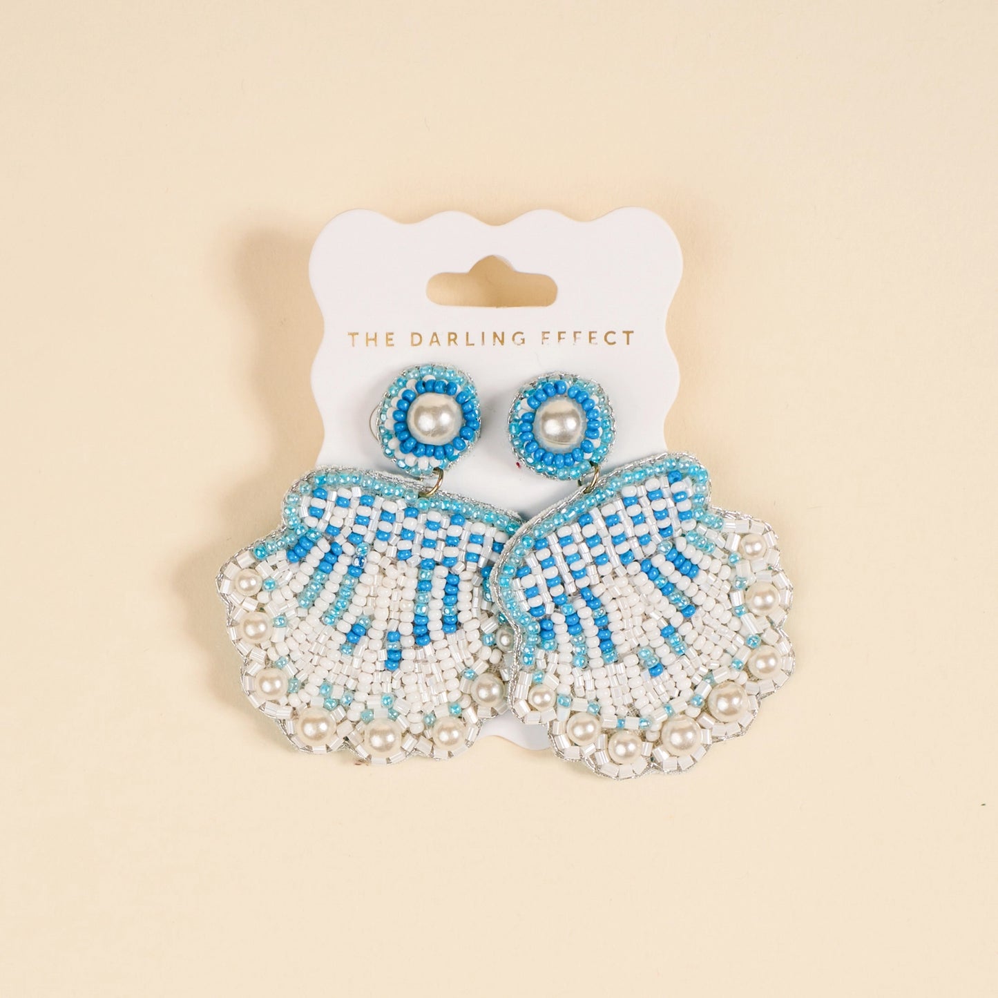 Beaded Earrings–Seashell