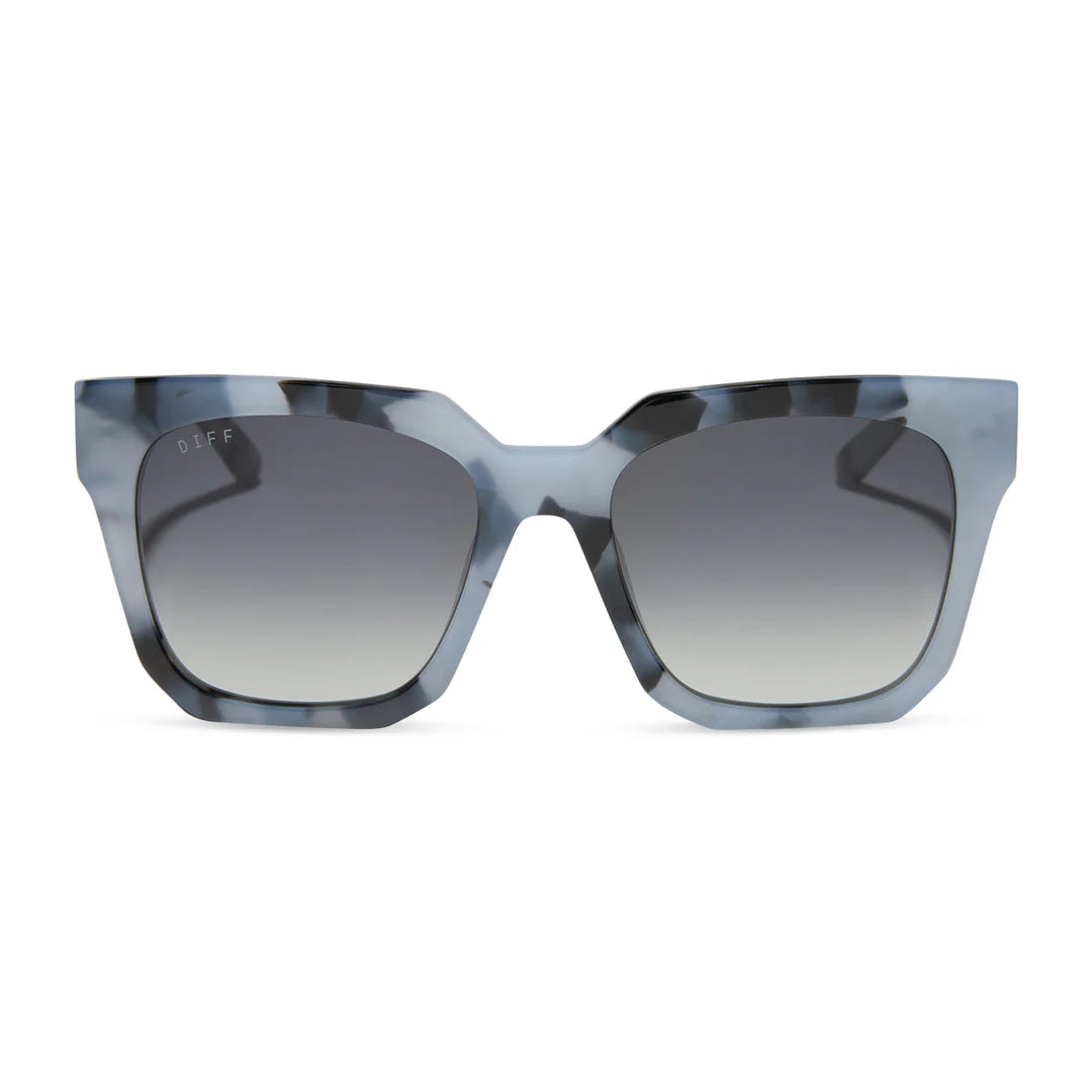 Ariana Sunglasses - Retro Blue Tortoise + Grey Gradient