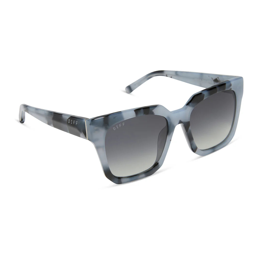 Ariana Sunglasses - Retro Blue Tortoise + Grey Gradient