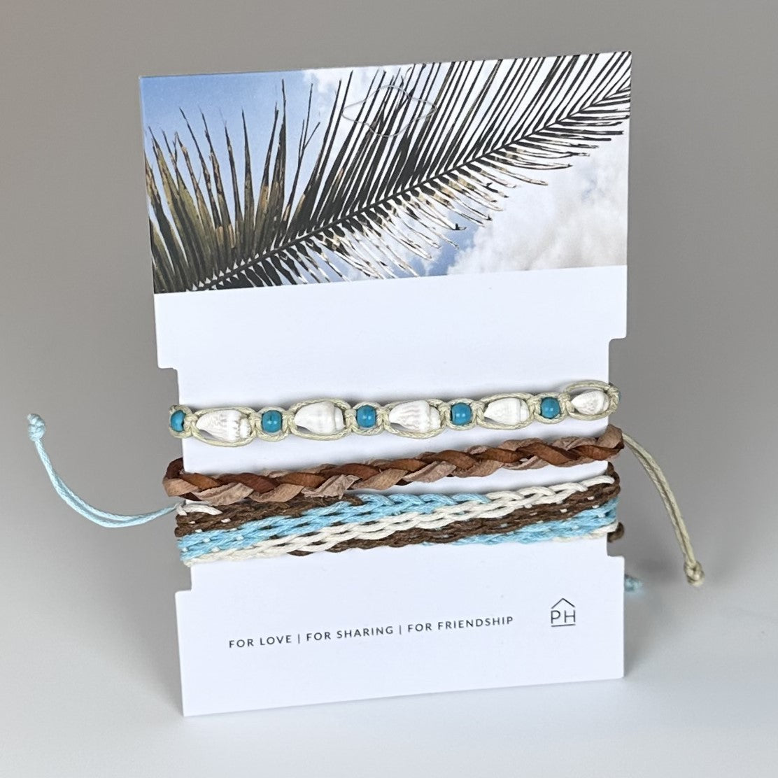Handmade Coastal 3-Piece Pull Bracelet Set-Beach