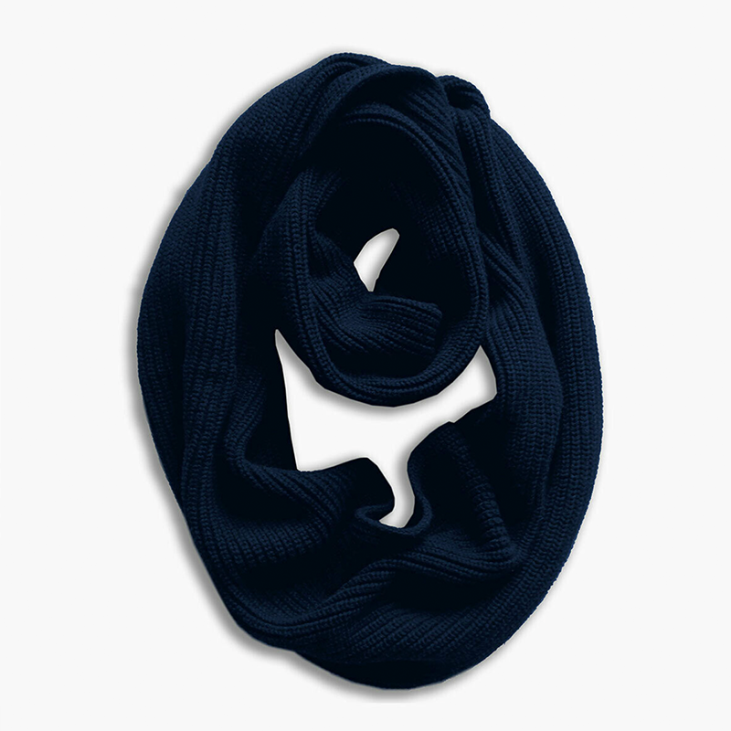Organic Cotton Cozy Knit Infinity Scarf (Blue)